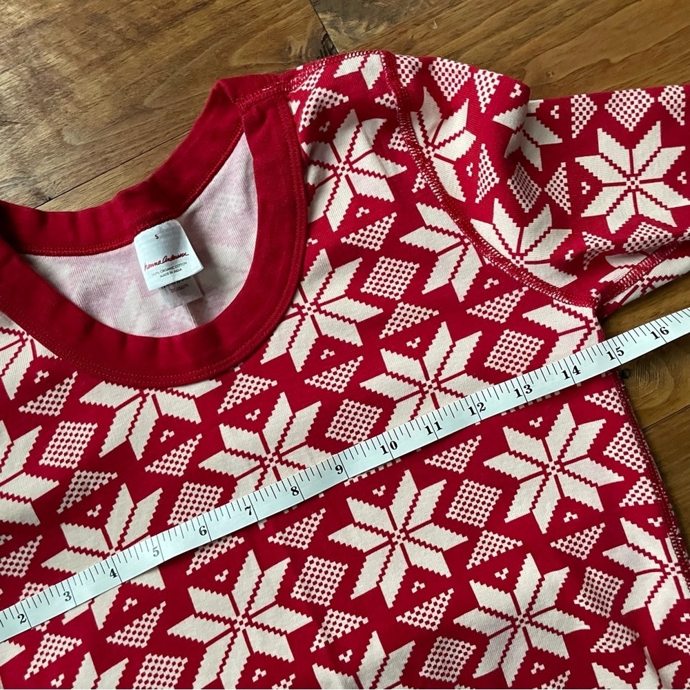Hanna Andersson Holiday Snowflake Organic Cotton Long John Pajama Set S/M - Picture 7 of 12